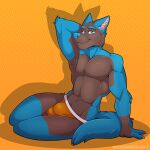  anthro bulge canid canine canis clothing detailed_bulge hi_res jockstrap male mammal mcnubbies solo underwear wolf 