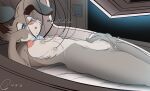  bed bodily_fluids breasts conrie disney female fingering furniture genitals hi_res hypnosis judy_hopps lying masturbation medical_play mind_control nipples open_mouth pubic_mound pussy saliva salivating screen solo submissive submissive_female zootopia 