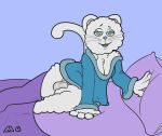  anthro balls bed felid feline fluffy furniture genitals gynomorph intersex mammal mystery-goop pillow solo the_needlecraft_coupon_cat 
