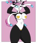  anthro big_breasts breasts bunny_costume clothing costume eeveelution female generation_6_pokemon hi_res humanoid legwear looking_at_viewer nintendo pokemon pokemon_(species) reverse_bunny_costume samrunner solo sylveon thick_thighs thigh_highs 