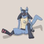 3_toes absurd_res blue_body blue_fur canid canine chest_spike feet forestddpat fur generation_4_pokemon hi_res lucario male mammal nintendo pokemon pokemon_(species) solo spikes spikes_(anatomy) toes 
