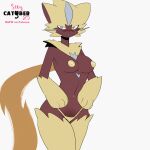  1:1 2d_animation animated anthro biped black_body blush breasts clothing feliscede female fur generation_7_pokemon legendary_pokemon nintendo nipples panties pokemon pokemon_(species) simple_background underwear white_background yellow_body yellow_fur zeraora 