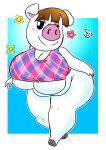  absurd_res animal_crossing anthro bedroom_eyes big_breasts big_butt black_eyes blue_background blush blush_lines bottomless bottomless_anthro bottomless_female breast_squish breasts brown_hair butt chubby_anthro chubby_belly chubby_female clothed clothing crop_top curvy_figure domestic_pig female flower hair half-closed_eyes hi_res hooves huge_breasts huge_thighs looking_at_viewer lucy_(animal_crossing) mammal mostly_nude mostly_nude_anthro narrowed_eyes nintendo nipple_outline no_underwear overweight overweight_anthro overweight_female pattern_clothing pig_nose pink_eyelids pink_inner_ear pink_nose plant seductive shirt short_hair signature simple_background slightly_chubby smile solo squealydealy squish striped_clothing stripes suid suina sus_(pig) thick_thighs tight_clothing tight_fit tight_topwear topwear topwear_only voluptuous voluptuous_anthro voluptuous_female walking white_body white_skin wide_hips 