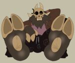  adorkablecollin anthro bone disney feet foot_focus hooves king&#039;s_dad_(the_owl_house) male musclegut simple_background skull solo the_owl_house titan_(the_owl_house) 