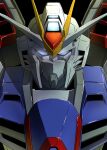  akifumi_onigiri black_background blue_eyes check_commentary commentary commentary_request glowing glowing_eyes gundam gundam_seed gundam_seed_freedom looking_at_viewer mecha mobile_suit no_humans portrait rising_freedom_gundam robot science_fiction solo v-fin 