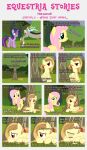  absurd_res alice_goldenfeather_(estories) angry anthro bangs black_border border chimera covering covering_mouth cutie_mark dialogue discord_(mlp) draconequus ears_up equid equine estories eyes_closed female feral flower fluttershy_(mlp) friendship_is_magic grass group hasbro hi_res horn male mammal my_little_pony narrowed_eyes open_mouth pegasus plant sitting standing tree twilight_sparkle_(mlp) winged_unicorn wings 