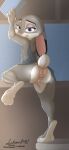  anthro big_butt breasts butt camel_toe clothed clothing digital_media_(artwork) disney female fur hi_res judy_hopps lagomorph link6432 looking_at_viewer mammal panties simple_background solo underwear zootopia 