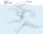  2023 alligator alligatorid anthro badfidhell belly big_breasts black_and_white breasts claws cleavage clothed clothing crocodilian curvaceous curvy_figure dialogue english_text eyelashes feet female fingers freckles freckles_on_breasts hair hi_res i_wani_hug_that_gator long_tail monochrome nipple_outline olivia_(iwhtg) one-piece_swimsuit reptile scalie short_hair slightly_chubby smile snout solo swimming swimwear tail text thick_thighs tight_swimwear toe_claws toes voluptuous water wet 