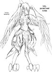  alternate_form anthro blush bodily_fluids crying dinosaur english_text fang_(gvh) feathered_arms feathered_breasts feathered_wings feathers female goodbye_volcano_high hair hi_res long_hair monochrome nude pterodactylus pterosaur pupils reptile rexhastala scalie sketch slit_pupils snoot_game_(fan_game) solo tears text thick_thighs wings 