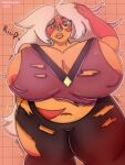  belly big_belly big_breasts breasts cartoon_network clothing female gem_(species) hi_res humanoid jasper_(steven_universe) mana_hannah solo steven_universe thick_thighs torn_clothing 