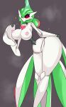  &lt;3 absurd_res areola black_sclera blush breasts female future_pokemon generation_9_pokemon green_body hi_res humanoid iron_valiant nintendo nipples paradox_pokemon pokemon pokemon_(species) red_eyes simple_background skeletons62 solo white_body 