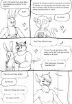  2023 anthro bernielover canid canine clothing comic dialogue disney english_text fan_character fox gideon_grey hi_res humanoid_hands lagomorph leporid mammal musical_note overalls rabbit shirt slightly_chubby text topwear zootopia 