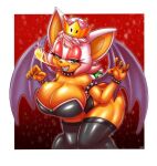  2023 5_fingers anthro bat bowsette_meme breasts breath_powers claws cleavage clothed clothing cosplay crossover crossover_cosplay crown elemental_manipulation eyeshadow female fingers fire fire_breathing fire_manipulation fur headgear legwear leotard lipstick makeup mammal mario_bros meme michiyoshi narrowed_eyes nintendo orange_body orange_skin rouge_the_bat sega simple_background smile solo sonic_the_hedgehog_(series) super_crown white_body white_fur 