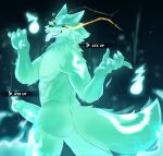  absurd_res anthro bluefoxzaza canid canine fire flaming_hair flaming_mane flaming_orb flaming_tail fox genitals ghost hi_res honkai:_star_rail honkai_(series) male male/male mammal mihoyo mr_tail_(honkai:_star_rail) penis pseudo_hair pseudo_mane shipo_(honkai:_star_rail) solo spirit tail 