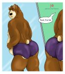  angry anthro bear belly clothing hi_res holding_belly looking_at_mirror looking_at_object looking_at_self looking_back male mammal mirror notamo overweight overweight_male solo underwear 