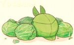  artist_name cabbage facing_away food leaf no_humans painting_(medium) pokemon pokemon_(creature) solo swadloon totennko traditional_media vegetable watercolor_(medium) white_background 