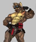  abs another_eidos_of_dragon_vein_r anthro dagantfus_(artist) hi_res hyena male mammal muscular muscular_anthro muscular_male nipple_piercing nipples nitro_(anothereidos_r) pecs piercing solo vein veiny_muscles 