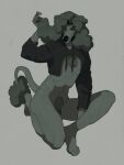  anthro bottomless bottomless_anthro bottomless_male canid canine canis clothed clothing curled_hair dean_(terribleanimal) domestic_dog feet flaccid floppy_ears fur genitals grey_background hair half-closed_eyes hi_res humanoid_feet humanoid_genitalia humanoid_penis male mammal meme meme_clothing narrowed_eyes penis plantigrade poodle pubes simple_background solo tail tail_tuft tan_body tan_fur tan_hair terribleanimal tuft 