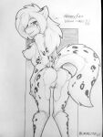  3:4 absurd_res anthro blacklite breasts butt canid canine felid feline female fur hair hi_res hybrid kathrin_vaughan keidran mammal monochrome nude sketch solo twokinds webcomic 