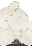  2023 anal anthro balls bear belly big_belly black_nose blush bodily_fluids cum duo erection genital_fluids genitals haoming hi_res kemono male male/male mammal moobs navel nipples overweight overweight_male penis polar_bear sex solo_focus ursine white_body 