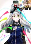 416_day 4girls beret chibi chibi_inset commentary_request confetti facial_mark g11_(girls&#039;_frontline) german_flag girls&#039;_frontline gloves green_eyes grey_hair hair_ornament hat highres hk416_(girls&#039;_frontline) holding_party_popper jacket long_hair multiple_girls open_mouth party_popper smile streamers ump45_(girls&#039;_frontline) ump9_(girls&#039;_frontline) upper_body white_gloves yossi_art 