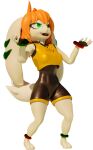  absurd_res anthro canid canine canis clothing domestic_dog female fingers freedom_planet fur galaxytrail gloves green_eyes hair handwear hi_res hunting_dog invalid_background mammal milla_basset orange_hair paws scent_hound sfxlompad solo 