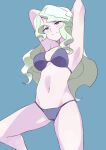  1girl blonde_hair blue_eyes blush breasts coveredcore diana_cavendish highres light_green_hair little_witch_academia long_hair looking_at_viewer multicolored_hair open_mouth smile solo swimsuit tagme two-tone_hair wavy_hair witch 