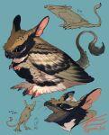  ambiguous_gender avian beak bird dipodid duo feral gomalemo hi_res hybrid japanese_text jerboa mammal nightjar rodent text tiny_arms 