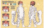  anthro felid fluffy fluffy_tail hair hi_res kacaii male mammal model_sheet pantherine red_hair snow_leopard solo tail 