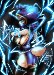  blue_eyes crossgender electric female hi_res kennen_(lol) league_of_legends megi ninja ranged_weapon riot_games shuriken solo thunder warrior weapon yordle 