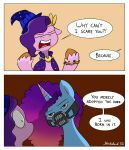  bane_(dc) bracelet clothing comic costume dc_comics dialogue english_text equid equine female freckles gradient_hair green_eyes hair hasbro hi_res hooves horn jewelry mammal mask meme misty_(g5) mlp_g5 my_little_pony pipp_petals_(mlp) purple_hair scared strebiskunk text unicorn 