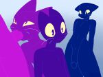  anthro big_penis colorful domestic_cat duo erection felid feline felis floppy genitals hi_res lineless male male/male mammal penis silhouette silhouetted_body simple_background sshartfest thick_thighs whiskers wide_eyed 