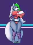  absurd_res anthro arm_warmers armband armwear belly big_breasts big_butt bracelet breast_grab breasts butt canid canine canis clothing ear_piercing ear_ring female five_nights_at_freddy&#039;s five_nights_at_freddy&#039;s:_security_breach green_hair hair hand_on_breast hi_res holding_breast huge_breasts jewelry leg_warmers legwear long_hair mammal navel nipple_outline open_mouth piercing raki_boi ring_piercing roxanne_wolf_(fnaf) scottgames solo spiked_armband spiked_bracelet spikes standing steel_wool_studios surprised_expression tail thick_thighs wardrobe_malfunction wide_hips wolf 