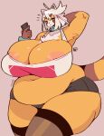  ailurid anthro areola belly big_belly big_breasts black_body black_fur breasts brown_body brown_fur clothing female fur hair hi_res huge_breasts huge_thighs hyper hyper_belly hyper_breasts hyper_thighs kiki_(low_res_art) looking_at_viewer low_res_art mammal markings morbidly_obese morbidly_obese_anthro morbidly_obese_female motion_lines multicolored_body multicolored_fur navel nipples obese obese_anthro obese_female orange_body orange_fur overweight overweight_anthro overweight_female phone red_eyes red_panda signature simple_background small_head solo standing striped_markings striped_tail stripes tail tail_markings text thick_thighs topwear white_body white_fur white_hair 