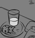  2022 comic cookie disney food hi_res milk monochrome not_furry phone plate signature tangerine_(artist) text zero_pictured zootopia 