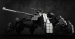  3d bug cannon cyberpunk energy_cannon english_commentary gun machine_gun machinery mecha military military_vehicle missile_pod monochrome motor_vehicle no_humans non-humanoid_robot original reactive_armor realistic rex2017 robot science_fiction spider spider_tank tank walker weapon 