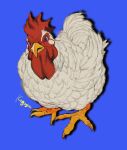  ambiguous_gender avian beak bird blue_background chicken dayohiko dewlap_(anatomy) feral galliform gallus_(genus) hi_res phasianid simple_background solo 