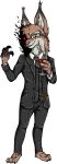  alcohol anthro beverage brown_body brown_eyes brown_fur chain claws clothing container cup demon drinking_glass felid feline fur glass glass_container glass_cup halloweek hi_res judge_arten_(artenreichtum) lynx male mammal red_eyes solo suit wine wine_glass ziegelzeig 