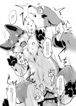  2017 absurd_res animal_genitalia animal_pussy balls black_and_white bodily_fluids canid canine canine_genitalia canine_pussy canis comic dialogue digital_media_(artwork) disembodied_penis domestic_dog doujinshi drooling duo female feral fluffy fluffy_ears from_behind_position genital_fluids genitals halftone hi_res humanoid_genitalia humanoid_penis japanese_text kitsuneinu low-angle_view male male/female mammal monochrome one_eye_closed one_eye_half-closed open_mouth pawpads penetration penile penile_penetration penis penis_in_pussy pussy quadruped saliva sex solo_focus speech_bubble text translation_request tsukune_minaga vaginal vaginal_penetration worm&#039;s-eye_view 