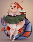  anthro big_breasts bodily_fluids breasts bunnywhiskerz cleavage clothed clothing female generation_3_pokemon hi_res lactating lactating_through_clothing legwear milotic nintendo pokemon pokemon_(species) solo thick_thighs thigh_highs wet wet_clothing 