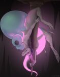  2023 anthro belly big_belly big_breasts bodily_fluids breasts cave claws dancing digital_media_(artwork) female generation_7_pokemon glowing hair hi_res huge_breasts hyper hyper_belly hyper_pregnancy looking_at_viewer mammal navel nintendo nipples nude pokemon pokemon_(species) pole pole_dancing pregnant pregnant_female reptile salazzle scalie signature solo stalactite stalagmite stripper_pole sweat sweatdrop tail tauttum 