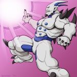  anthro claws dragon_ball dragon_ball_gt dudebulge energy_beam facial_hair hi_res horn male monster mustache omega_shenron spikes 