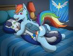  absurd_res anthro anus bed bedroom bedroom_eyes body_pillow briefs clothing dock duo equid equine female friendship_is_magic furniture genitals hasbro hi_res hoof_lick hooves horse licking male male/female mammal my_little_pony narrowed_eyes pegasus pillow pillow_hug pony puffy_anus pussy rainbow_dash_(mlp) raised_tail seductive smile soarin_(mlp) tacomytaco tail tongue tongue_out underwear wings wonderbolts_(mlp) 