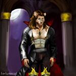  clothed clothing felid feline hi_res leolex lion male mammal mane muscular pantherine vampire 