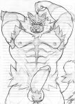  2023 abs anthro areola armpit_hair ball_tuft balls barbell_piercing biceps body_hair crazydrak erection eyebrows foreskin fur generation_7_pokemon genitals glans graphite_(artwork) hi_res humanoid_genitalia humanoid_penis incineroar male muscular muscular_anthro muscular_male muscular_thighs nintendo nipple_barbell nipple_piercing nipples open_mouth open_smile pecs pencil_(artwork) penis piercing pinup pokemon pokemon_(species) pose quads retracted_foreskin smile solo tail teeth thick_thighs traditional_media_(artwork) tuft vein veiny_penis 