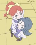  2girls character_request closed_mouth dated full_body haruyama_kazunori little_witch_academia long_hair looking_at_viewer multiple_girls smile 