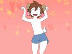  &lt;3 2019 animated anthro blue_bottomwear blue_clothing blue_shorts bottomwear bovid caprine caramelldansen clothed clothing dancing eyes_closed goat hands_above_head horn male mammal meme milo_(twang) pink_background shaking_hips short_tail shorts simple_background solo star tail topless topless_male twang 