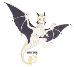  2023 blonde_hair chibi digital_media_(artwork) dragon female feral flying frill_(anatomy) fur hair membrane_(anatomy) membranous_wings open_mouth pink_eyes scales scalie smile solo toony wanderertamplior western_dragon white_body wings yellow_body yellow_fur 