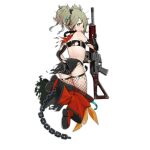  1girl ahoge animal_print ass assault_rifle back bandana bare_shoulders belt black_gloves black_panties black_pants black_tube_top boots breasts chain chain_necklace chained collar colored_shoe_soles covering covering_ass fingerless_gloves fishnet_thighhighs fishnets from_behind full_body girls&#039;_frontline gloves green_eyes grey_hair gun gun_decal hair_over_one_eye holding holding_gun holding_weapon jewelry llama_print looking_at_viewer looking_back multicolored_hair multiple_belts necklace official_art orange_bandana panties pants red_footwear rifle shoe_soles short_hair short_twintails sig-556_(girls&#039;_frontline) sig_sauer_556 simple_background single_fingerless_glove skindentation small_breasts smile solo strapless streaked_hair tears thighhighs tongue tongue_out torn_cloth torn_clothes torn_gloves torn_pants torn_thighhighs torn_tube_top transparent_background tube_top twintails underwear waterkuma weapon x_x 