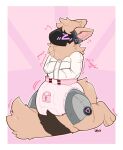  &lt;3 ambiguous_gender anthro bdsm bondage bound diaper eyes_closed hi_res lock_symbol lynhug_bb machine protogen protogen_visor restraints solo straitjacket text 